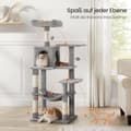 Miniatyrbillede 2 af 5: Rootz Cat Scratching Post - Cat Tree - Kitty Tower - Plush Cover - 143 cm High - Cuddly Cave - Relaxation Platform