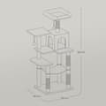 Miniatyrbild 5 av 5: Rootz Cat Tree - Cat Scratching Post - Cat Tower - Sisal & Plush - Stöder Safe Play - 55 x 45 x 143 cm