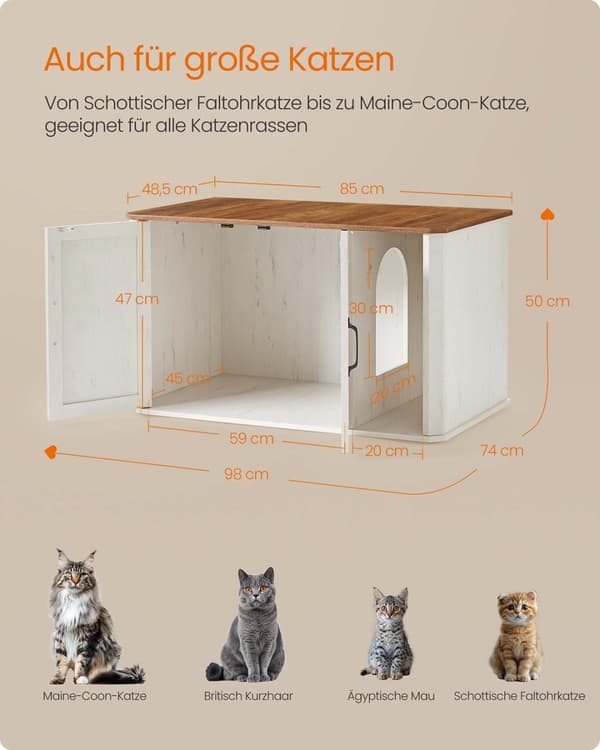 Rootz Cat House - Pet Shelter - Kitty Home - Stylish Design - 85cm x 48,5 cm x 50 cm