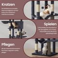 Miniatyrbild 4 av 6: Rootz Cat Scratching Post - Multi-Storey Cat Tree - Kitty Condo - 2 Caves - Durable Sisal - 57cm x 45cm x 175cm