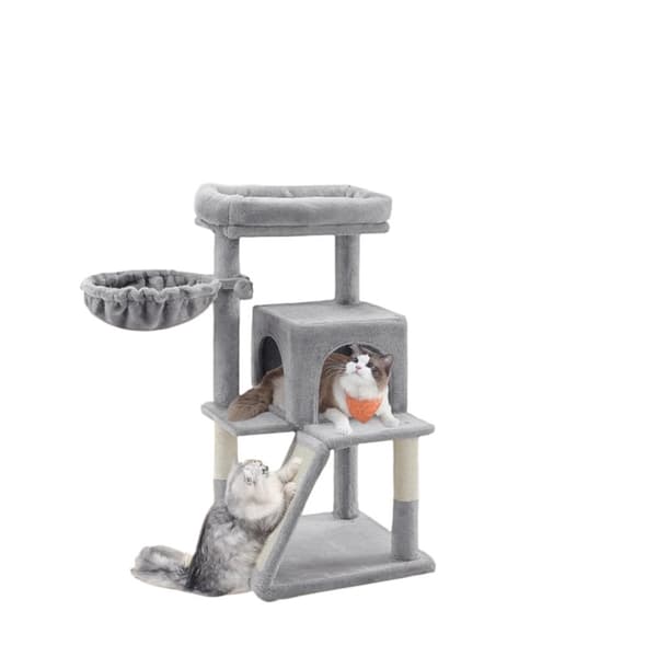 Rootz Cat Tree med stor platform - Scratching Post - Kitty Play Tower - Sisal indpakket - 48 cm x 48 cm x 96 cm