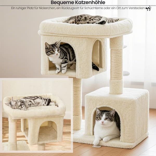Rootz Cat Tree til store katte - Scratching Post - Luxury Cat Tower - Sisal Rope - 60 cm x 40 cm x 84 cm