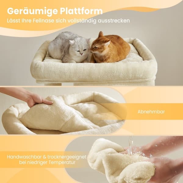 Rootz Cat Tree Scratching Post - Large Platform - Cat Tower - Bekväm & hållbar - 68 cm x 48 cm x 101 cm