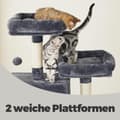Miniatyrbild 3 av 6: Rootz Cat Tree - Scratching Post - Climbing Tower - 206cm High Fun - 60x50x206cm - Sisal Trunks - Två kudda grottor - Plush & Wood Chipboard