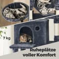 Miniatyrbild 4 av 6: Rootz Cat Tree - Scratching Post - Climbing Tower - 206cm High Fun - 60x50x206cm - Sisal Trunks - Två kudda grottor - Plush & Wood Chipboard