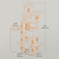 Miniatyrbild 6 av 6: Rootz Cat Tree - Scratching Post - Climbing Tower - 206cm High Fun - 60x50x206cm - Sisal Trunks - Två kudda grottor - Plush & Wood Chipboard