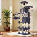 Miniatyrbild 2 av 6: Rootz Cat Tree - Scratching Post - Climbing Tower - 206cm High Fun - 60x50x206cm - Sisal Trunks - Två kudda grottor - Plush & Wood Chipboard