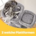 Miniatyrbillede 3 af 6: Rootz Cat Tree - Scratching Post - Climbing Tree - Space -Saving Amusement Park - 60 x 50 x 206 cm - Grå - Plush & Sisal