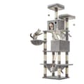 Miniatyrbillede 1 af 6: Rootz Cat Tree - Scratching Post - Climbing Tree - Space -Saving Amusement Park - 60 x 50 x 206 cm - Grå - Plush & Sisal