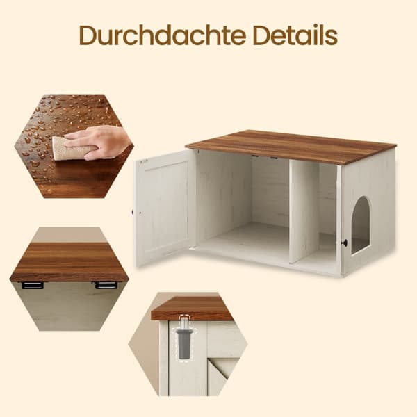 Rootz Katzenhaus -pentuekaappi - sivupöytä - irrotettava osio - monitoiminen - 80 x 53 x 50 cm