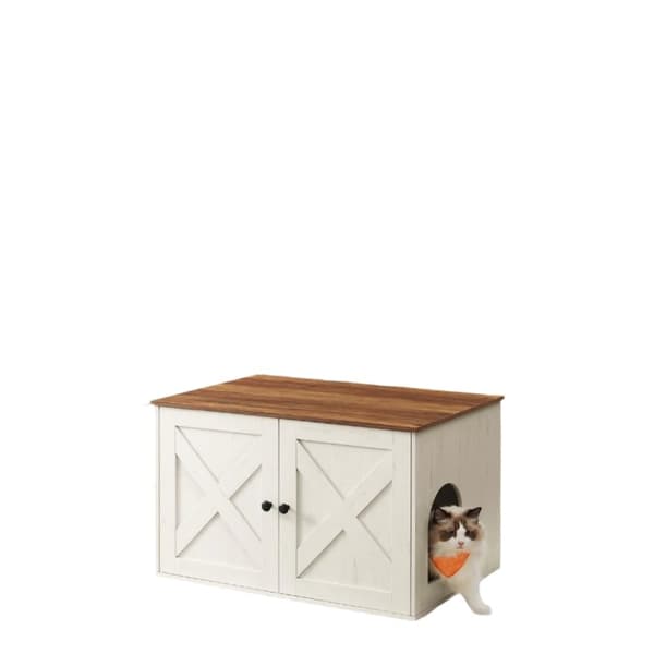 Rootz Katzenhaus -pentuekaappi - sivupöytä - irrotettava osio - monitoiminen - 80 x 53 x 50 cm