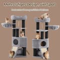 Miniatyrbillede 4 af 5: Rootz Large Cat Tree - Scratching Post - Climbing Tower - Inkluderer hule - 50 x 50 x 141 cm