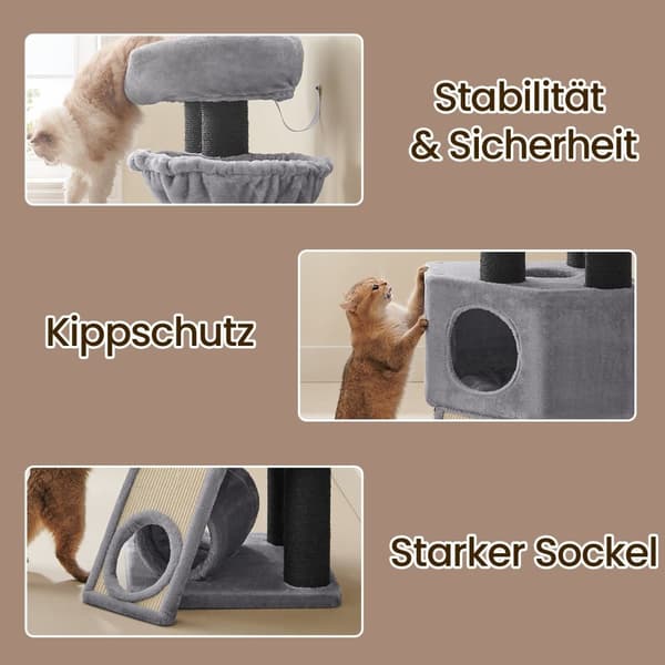 Rootz Large Cat Tree - Scratching Post - Climbing Tower - Inkluderer hule - 50 x 50 x 141 cm