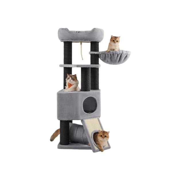 Rootz Large Cat Tree - Scratching Post - Climbing Tower - Inkluderer hule - 50 x 50 x 141 cm