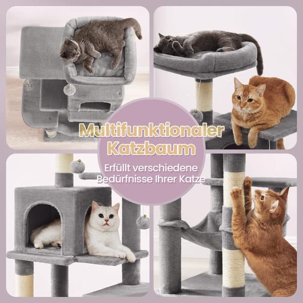 Rootz multi -etagers kattetræ - skrabe stolpe - katte tårn - ideel til leg - 45 x 35 x 112 cm
