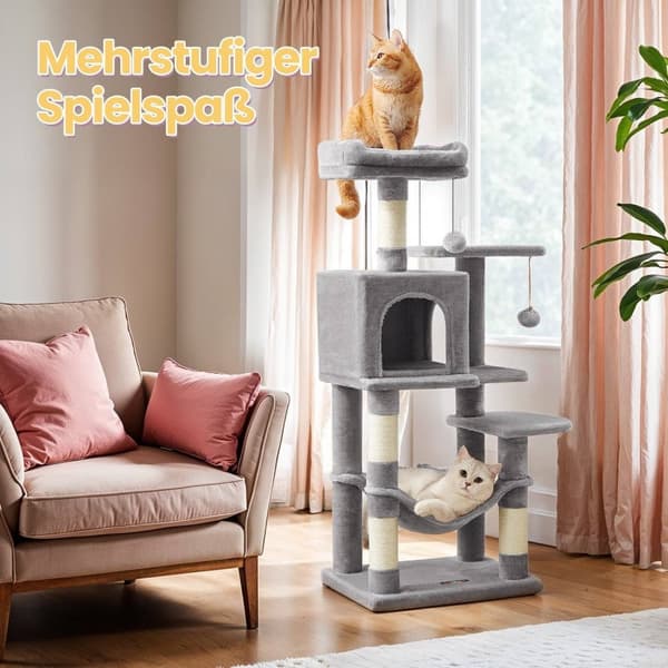 Rootz multi -etagers kattetræ - skrabe stolpe - katte tårn - ideel til leg - 45 x 35 x 112 cm