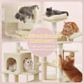 Miniatyrbild 3 av 4: Rootz Multi -Storey Cat Tree - Scratching Post - Cat Tower - Cave & Hammock - Space Saver - 45 x 35 x 112 cm
