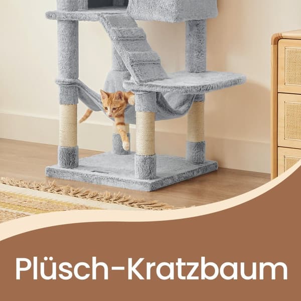 Rootz Suuri kissan naarmuuntuminen - Cat Tree - naarmuuntuminen - pehmeä muhkea kansi - 49 cm x 49 cm x 135 cm
