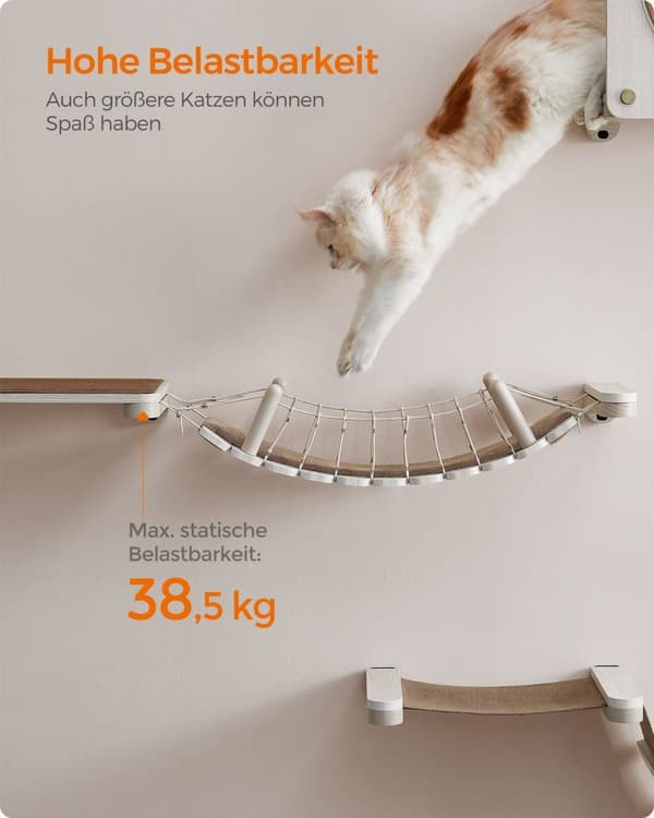 Rootz No. 003 Cat Bridge - Vægmonteret Cat Walkway - Feline Adventure Path - Holdbar & Stylish - 87,2 cm x 28 cm x 13,8 cm