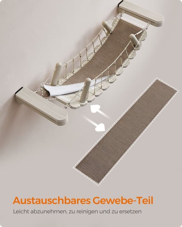 Rootz No. 003 Cat Bridge - Vægmonteret Cat Walkway - Feline Adventure Path - Holdbar & Stylish - 87,2 cm x 28 cm x 13,8 cm