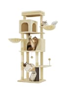 Miniatyrbild 1 av 6: Rootz multi -våningar kattträd - skrapning efter kitty lägenhet - sisal stabilitet - 57 cm x 45 cm x 175 cm