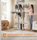Miniatyrbillede 2 af 7: Rootz Scratching Tree - Cat Climbing Tower - Feline Activity Center - 190,7 cm høj - 2 huler - 59 cm x 48 cm x 190,7 cm - Grå