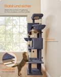 Miniatyrbillede 7 af 7: Rootz Scratching Tree - Cat Tower - Pet Play Structure - 2 huler & liggende dyser - 190,7 cm høj - grå - 59 cm x 48 cm x 190,7 cm