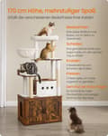 Pikkukuva 3 / 6: Rootzin naarmuuntuva puu pentuekaapista - Cat Tower - Pet -leikkikenttä - tilaa säästävä muotoilu - 80 cm x 49 cm x 170 cm, valkoinen ja ruskea