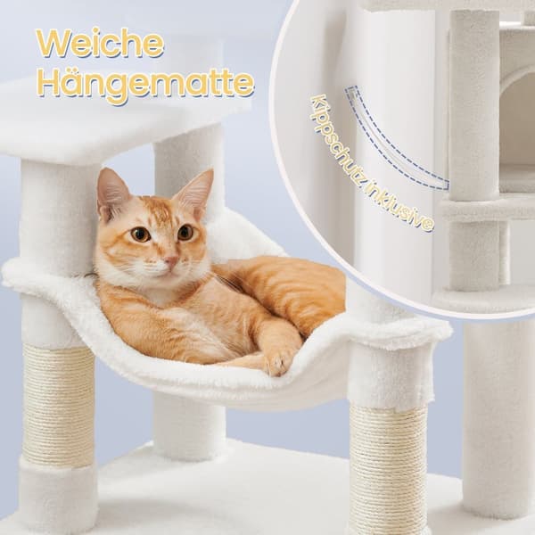 Rootz Scratching Post Cat Tree - Multi -Storey Cat Condo - Pet Tower - Sisal Trunks - 45 x 35 x 112 cm