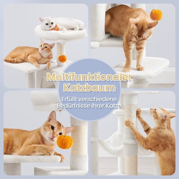 Rootz Scratching Post Cat Tree - Multi -Storey Cat Condo - Pet Tower - Sisal Trunks - 45 x 35 x 112 cm