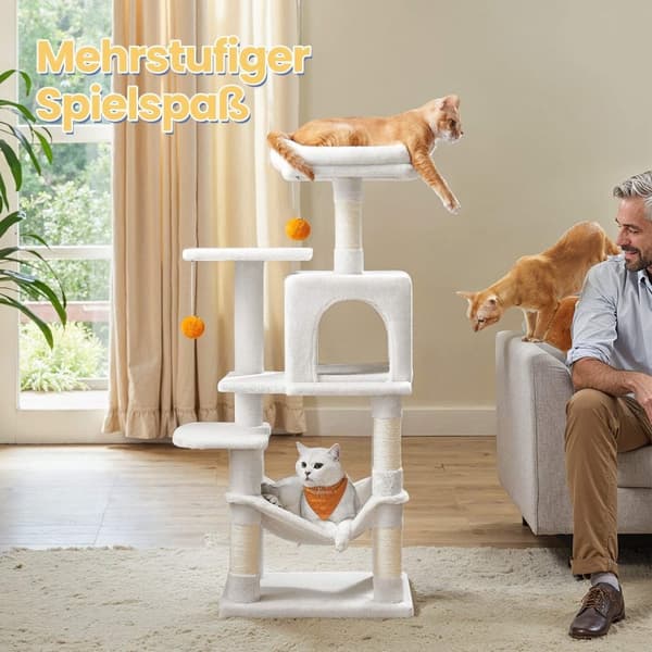 Rootz Scratching Post Cat Tree - Multi -Storey Cat Condo - Pet Tower - Sisal Trunks - 45 x 35 x 112 cm