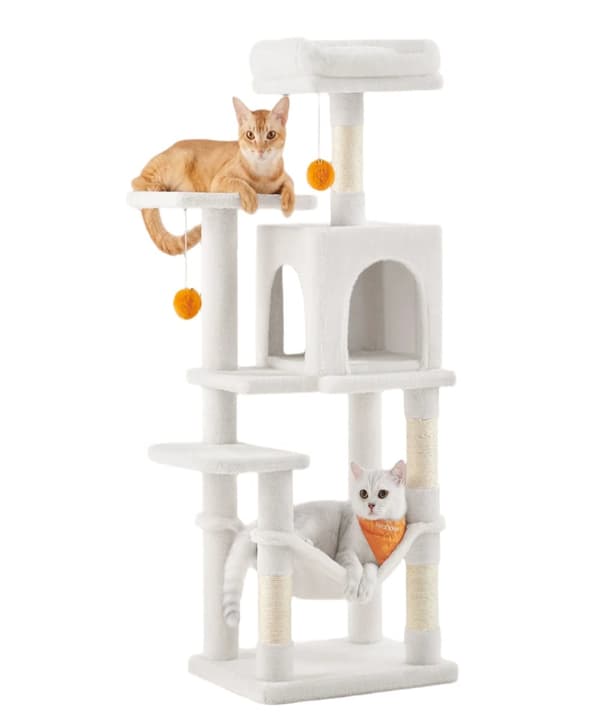 Rootz Scratching Post Cat Tree - Multi -Storey Cat Condo - Pet Tower - Sisal Trunks - 45 x 35 x 112 cm