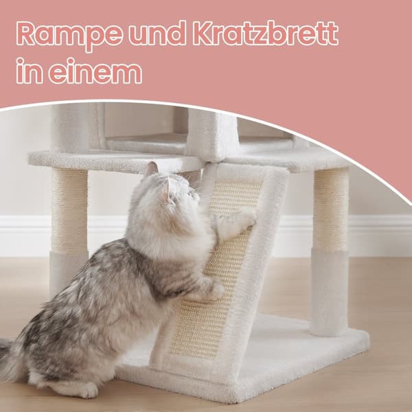 Rootz Ultimate Cat Tree - Stor platform - Scratching Post - Plush & Sisal - 48,1 x 48,1 x 96,1 cm