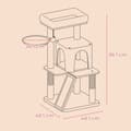 Miniatyrbillede 6 af 6: Rootz Ultimate Cat Tree - Stor platform - Scratching Post - Plush & Sisal - 48,1 x 48,1 x 96,1 cm
