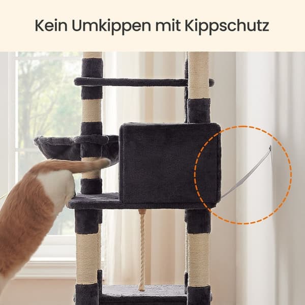 Rootz XXL Cat Tree Scratching Post - Cat Playground - Pet Activity Tower - Stabilitet och komfort - 50 x 50 x 164 cm