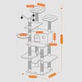 Miniatyrbild 5 av 5: Rootz XXL Cat Tree Scratching Post - Cat Playground - Pet Activity Tower - Stabilitet och komfort - 50 x 50 x 164 cm