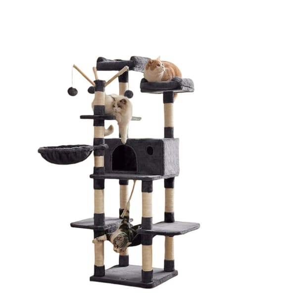 Rootz XXL Cat Tree Scratching Post - Cat Playground - Pet Activity Tower - Stabilitet och komfort - 50 x 50 x 164 cm