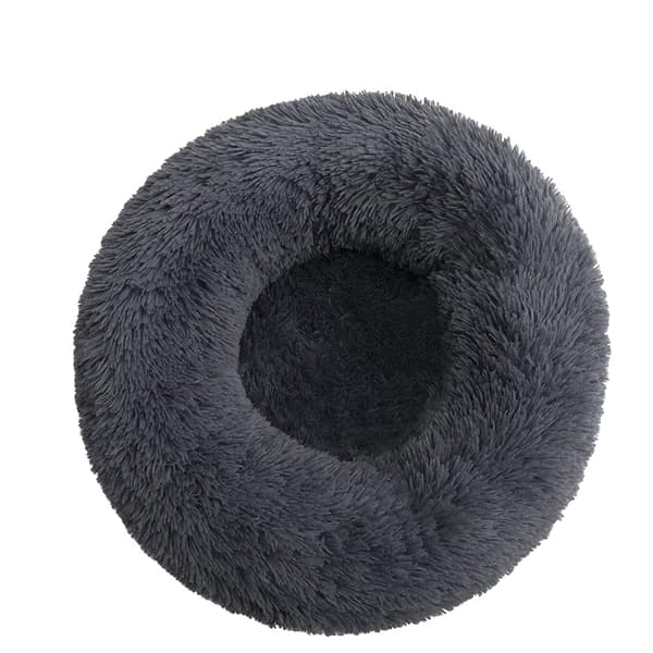 Kattbädd, Plyschmaterial, Maskintvättbar,Mörkgrå, XL