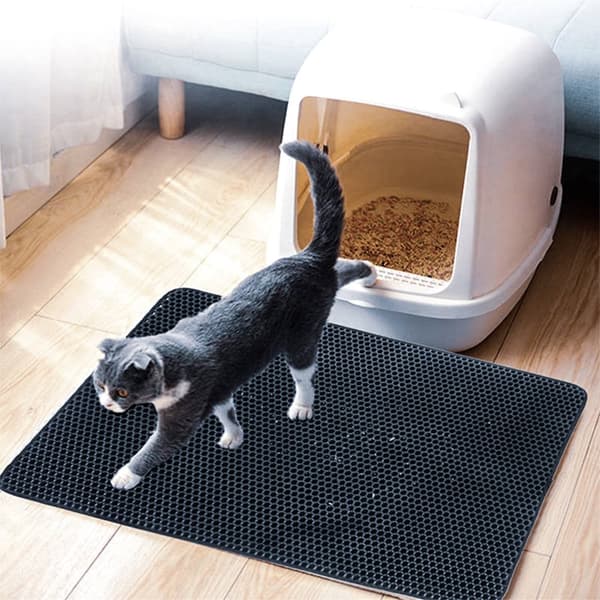 Katter Loo Matta i 65 x 75 x 1.3 cm - Vattentät, lätt att rengöra - Kattströmsmatta