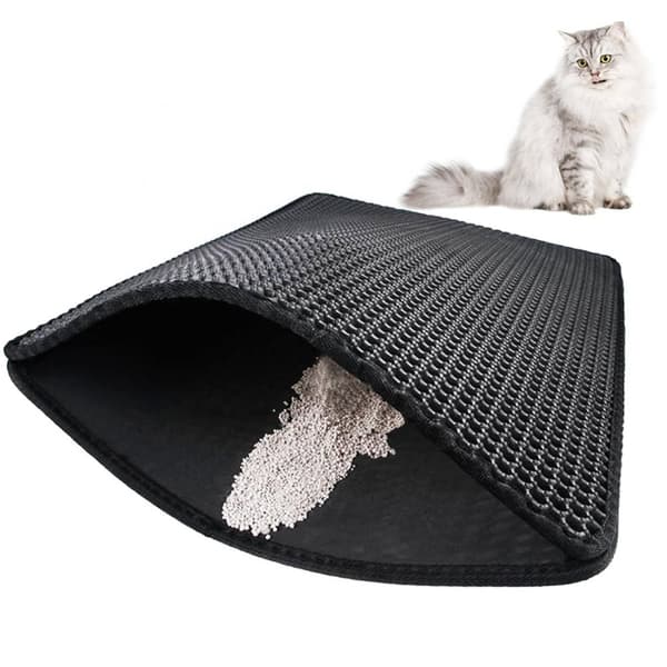 Katter Loo Matta i 65 x 75 x 1.3 cm - Vattentät, lätt att rengöra - Kattströmsmatta