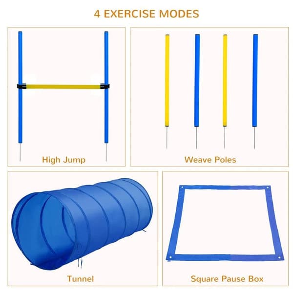Rootz Dog Agility Tunnel - keltainen, sininen - pe, polyesteri - 58,26 cm x 60 cm x cm