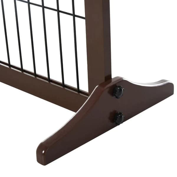 Rootz Barriär För Hundar - Säkerhetsport - Hundgrind - Trappgrind - Vikbar Hundspärr - Dörrgrind - Brun - 185 x 36 x 71 cm