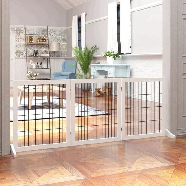 Rootz Barrier - Turvaportti - Koiran portti - Portaiden portti - Koiran turvaportti - Oven turvaportti - Valkoinen - 185 x 36 x 71 cm