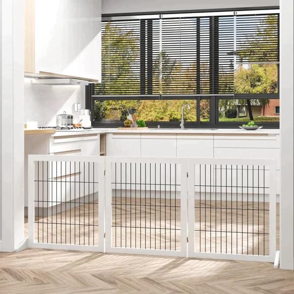 Rootz Barrier - Turvaportti - Koiran portti - Portaiden portti - Koiran turvaportti - Oven turvaportti - Valkoinen - 185 x 36 x 71 cm