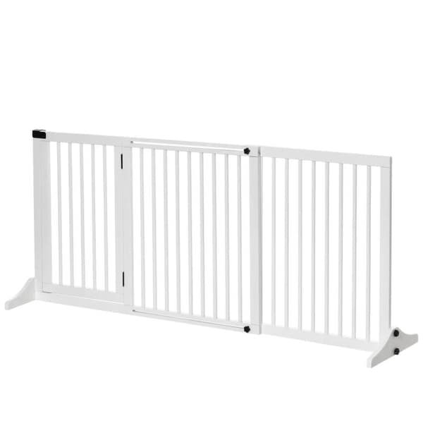 Rootz Pet Gate - Hundport - Hundspärr - Säkerhetsport - Vit - 113-166 x 36 x 71 cm