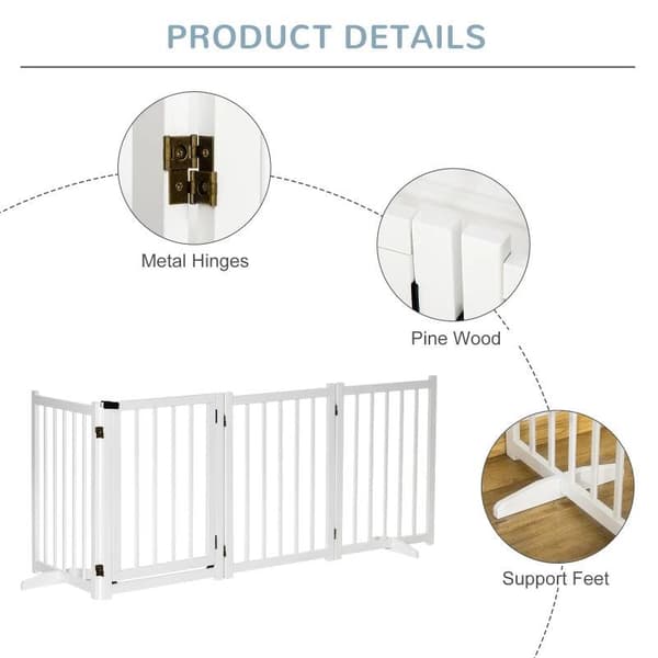 Rootz Pet Guard Ovi - Wit - Dennenhout - 84,64 cm x 14,96 cm x 29,52 cm