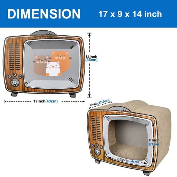 Fluffydream - PTFURNSCRATPADTV - Kartong Cat Scratcher - Slitstark matta för att förhindra skador på möbler - Trä