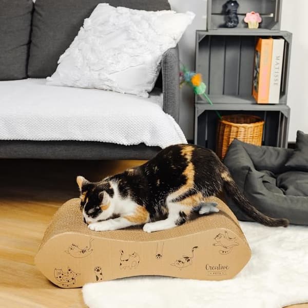 Creative Pets Cat Scratching Post 57 x 21 x 16 cm | Dubbelsidig kattskrapa | Skyddar dina möbler | Beständig och hög kvalitet
