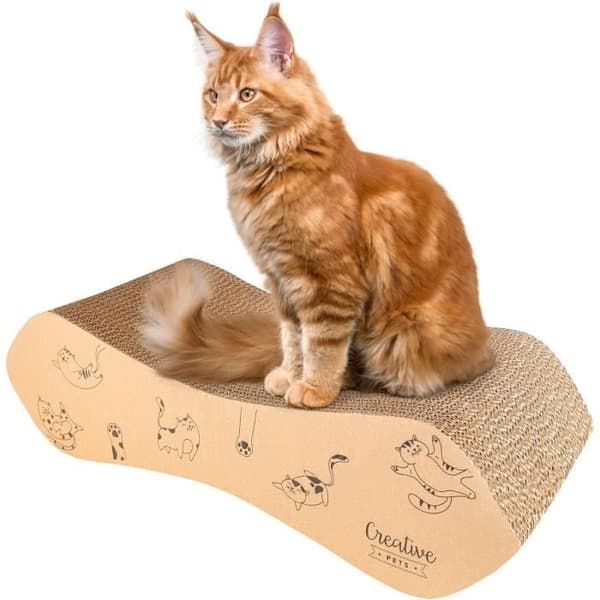 Creative Pets Cat Scratching Post 57 x 21 x 16 cm | Dubbelsidig kattskrapa | Skyddar dina möbler | Beständig och hög kvalitet