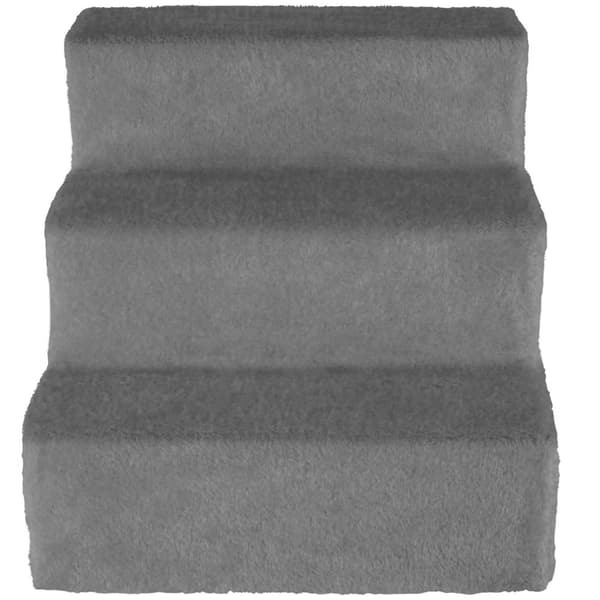 Kæledyrstrappe Paw Path med plysbetræk 37 x 45 x 34,5 cm - grå